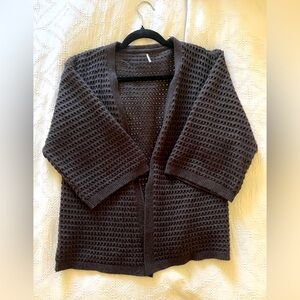 Black Open Knit Cardigan - XS, S